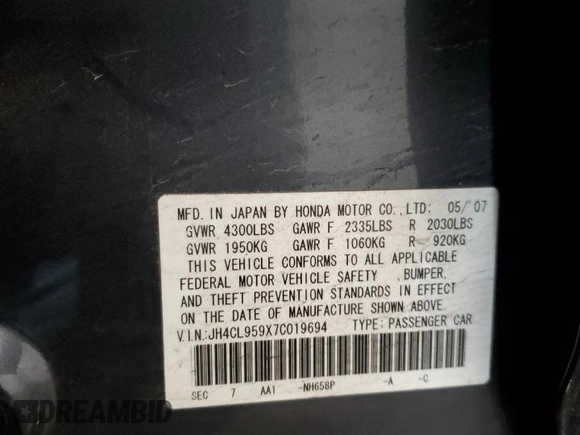 ✅ 2007 Acura TSX w/Navigation • VIN: JH4CL959X7C019694 • Lot: 83245584. Wystawiony na Copart z przebiegiem 199 386 mil. Bezpłatny archiwum sprzedaży aukcyjnych z USA i szczegółowy raport historii pojazdu na DreamBid. Zdjęcie 12.