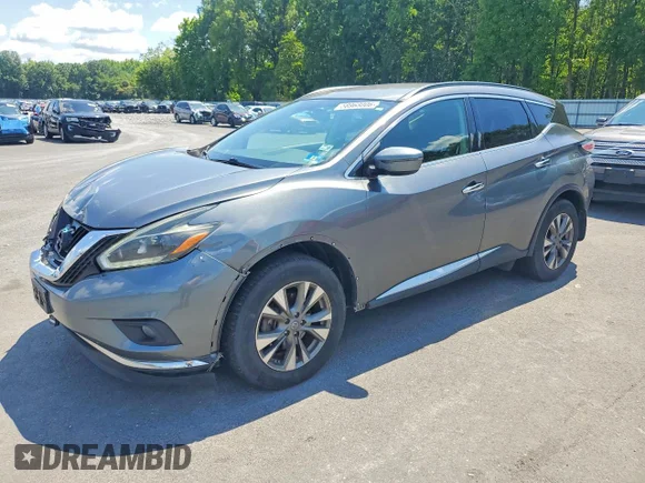✅ 2018 Nissan Murano SL • VIN: 5N1AZ2MH4JN185918 • Лот: 58968006. Опубликован ранее на Copart с пробегом 153 518 миль. Бесплатный доступ к архиву аукционных продаж из США и подробный отчёт об истории автомобиля на DreamBid. Изображение 1.