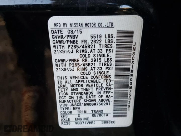 ✅ 2016 Infiniti QX70 • VIN: JN8CS1MW0GM750291 • Lot: 67097592. Wystawiony na Copart z przebiegiem 80 017 mil. Bezpłatny archiwum sprzedaży aukcyjnych z USA i szczegółowy raport historii pojazdu na DreamBid. Zdjęcie 10.