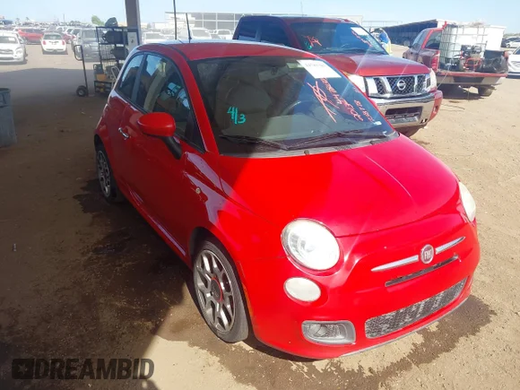 ✅ 2013 FIAT 500 Sport • VIN: 3C3CFFBR6DT738778 • Lot: 44781385. Listed on IAAI with 156,920 mi. Free auction sales archive from the USA and detailed vehicle history report at DreamBid. Image 1.