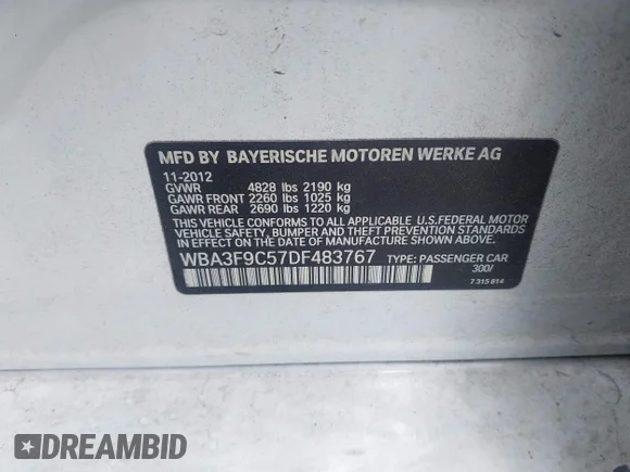 ✅ 2013 BMW 3 Series ActiveHybrid 3 • VIN: WBA3F9C57DF483767 • Lot: 45497248. Wystawiony na IAAI z przebiegiem 121 398 mil. Bezpłatny archiwum sprzedaży aukcyjnych z USA i szczegółowy raport historii pojazdu na DreamBid. Zdjęcie 9.