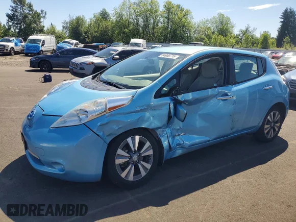 ✅ 2015 Nissan LEAF S • VIN: 1N4AZ0CP9FC311314 • Lot: 54900716. Wystawiony na Copart z przebiegiem 60 636 mil. Bezpłatny archiwum sprzedaży aukcyjnych z USA i szczegółowy raport historii pojazdu na DreamBid. Zdjęcie 1.