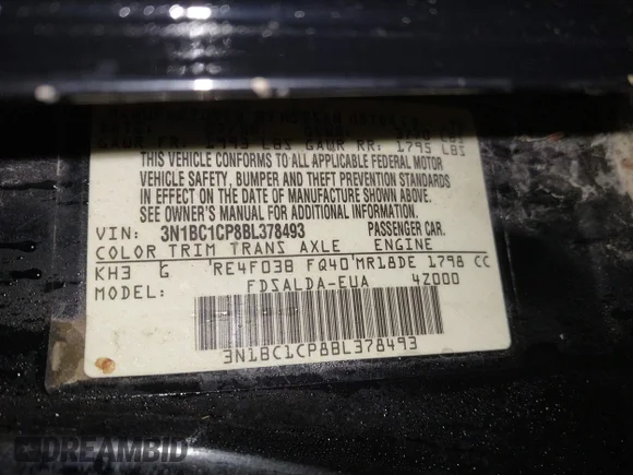 ✅ 2011 Nissan Versa S • VIN: 3N1BC1CP8BL378493 • Lot: 42692377. Wystawiony na IAAI z przebiegiem 135 657 mil. Bezpłatny archiwum sprzedaży aukcyjnych z USA i szczegółowy raport historii pojazdu na DreamBid. Zdjęcie 9.