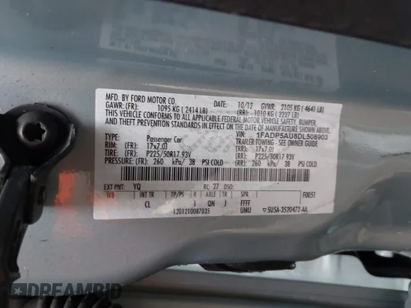 ✅ 2013 Ford C-Max SE • VIN: 1FADP5AU8DL508903 • Лот: 44005396. Опубліковано раніше на IAAI з пробігом 92 933 миль. Безкоштовний доступ до архіву аукціонних продажів зі США та докладний звіт про історію автомобіля на DreamBid. Зображення 9.