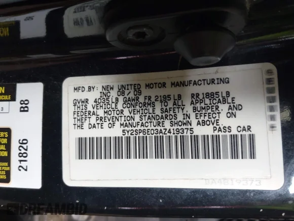 ✅ 2010 Pontiac Vibe 1SB • VIN: 5Y2SP6E03AZ419375 • Lot: 43393575. Wystawiony na IAAI z przebiegiem 193 205 mil. Bezpłatny archiwum sprzedaży aukcyjnych z USA i szczegółowy raport historii pojazdu na DreamBid. Zdjęcie 9.