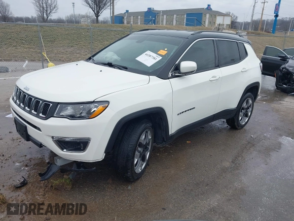 ✅ 2020 Jeep Compass Limited • VIN: 3C4NJDCBXLT233821 • Lot: 44387381. Wystawiony na IAAI z przebiegiem 56 580 mil. Bezpłatny archiwum sprzedaży aukcyjnych z USA i szczegółowy raport historii pojazdu na DreamBid. Zdjęcie 2.
