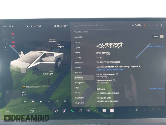 ✅ 2024 Tesla Cybertruck Cyberbeast • VIN: 7G2CEHEEXRA000338 • Lot: 43167929. Listed on IAAI with Not provided. Free auction sales archive from the USA and detailed vehicle history report at DreamBid. Image 7.