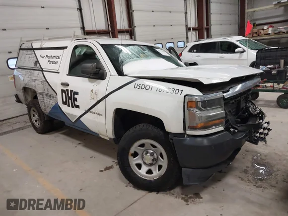 ✅ 2018 Chevrolet Silverado 1500 Work Truck • VIN: 1GCNKNEC5JZ127081 • Лот: 41192302. Опубликован ранее на IAAI с пробегом 161 582 миль. Бесплатный доступ к архиву аукционных продаж из США и подробный отчёт об истории автомобиля на DreamBid. Изображение 1.