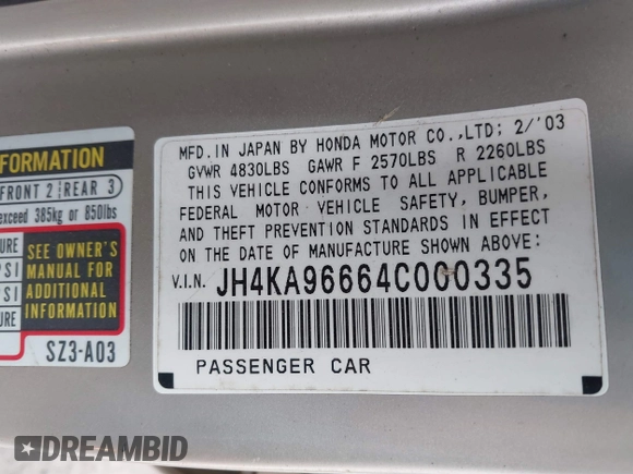 ✅ 2004 Acura RL w/Navigation System • VIN: JH4KA96664C000335 • Lot: 44834413. Wystawiony na IAAI z przebiegiem Nie podano. Bezpłatny archiwum sprzedaży aukcyjnych z USA i szczegółowy raport historii pojazdu na DreamBid. Zdjęcie 9.