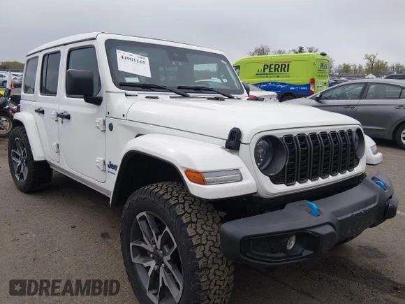 ✅ 2024 Jeep Wrangler Willys • VIN: 1C4RJXN6XRW196209 • Lot: 44901165. Listed on IAAI with 31,904 mi. Free auction sales archive from the USA and detailed vehicle history report at DreamBid. Image 1.