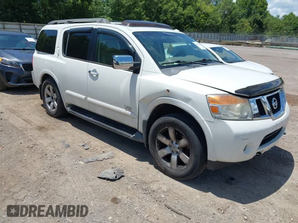 ✅ 2008 Nissan Armada SE • VIN: 5N1AA08C28N606006 • Лот: 42773391. Опубліковано раніше на IAAI з пробігом 267 967 миль. Безкоштовний доступ до архіву аукціонних продажів зі США та докладний звіт про історію автомобіля на DreamBid. Зображення 1.