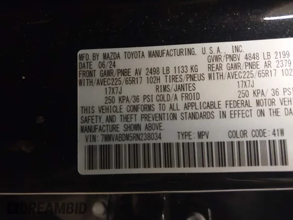 ✅ 2024 Mazda CX-50 S Premium • VIN: 7MMVABDM5RN238034 • Лот: 41618391. Опубліковано раніше на IAAI з пробігом 15 миль. Безкоштовний доступ до архіву аукціонних продажів зі США та докладний звіт про історію автомобіля на DreamBid. Зображення 9.