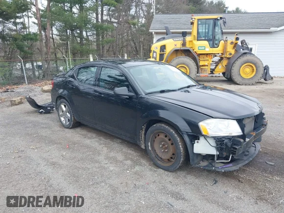 ✅ 2012 Dodge Avenger SXT Plus • VIN: 1C3CDZEG1CN218035 • Lot: 44794089. Listed on IAAI with 160,954 mi. Free auction sales archive from the USA and detailed vehicle history report at DreamBid. Image 1.