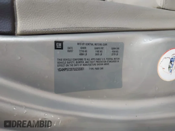 ✅ 2007 Buick Lucerne CX • VIN: 1G4HP57287U233061 • Лот: 41589894. Опубликован ранее на IAAI с пробегом 141 136 миль. Бесплатный доступ к архиву аукционных продаж из США и подробный отчёт об истории автомобиля на DreamBid. Изображение 9.