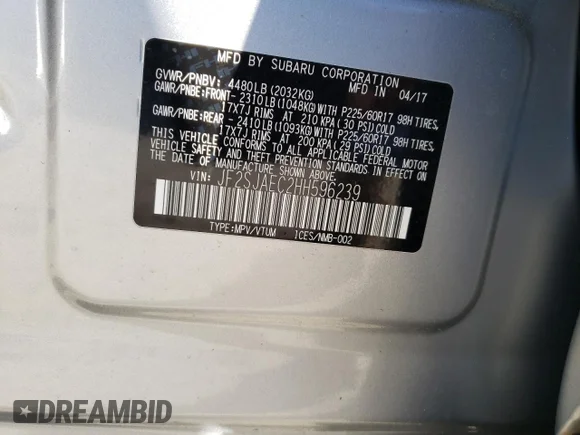 ✅ 2017 Subaru Forester Premium • VIN: JF2SJAEC2HH596239 • Lot: 72434182. Wystawiony na Copart z przebiegiem 23 353 mil. Bezpłatny archiwum sprzedaży aukcyjnych z USA i szczegółowy raport historii pojazdu na DreamBid. Zdjęcie 13.