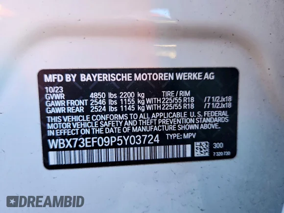 ✅ 2023 BMW X1 xDrive28i • VIN: WBX73EF09P5Y03724 • Лот: 45501616. Опубліковано раніше на Copart з пробігом 29 987 миль. Безкоштовний доступ до архіву аукціонних продажів зі США та докладний звіт про історію автомобіля на DreamBid. Зображення 14.