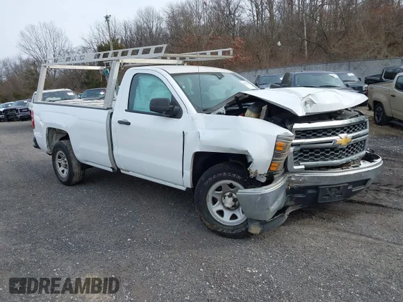✅ 2014 Chevrolet Silverado 1500 Work Truck • VIN: 1GCNCPEH4EZ317478 • Lot: 44068841. Listed on IAAI with 124,259 mi. Free auction sales archive from the USA and detailed vehicle history report at DreamBid. Image 1.