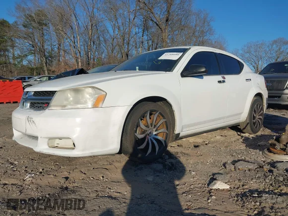 ✅ 2013 Dodge Avenger SE • VIN: 1C3CDZAB7DN637518 • Lot: 41288080. Listed on IAAI with 288,387 mi. Free auction sales archive from the USA and detailed vehicle history report at DreamBid. Image 2.