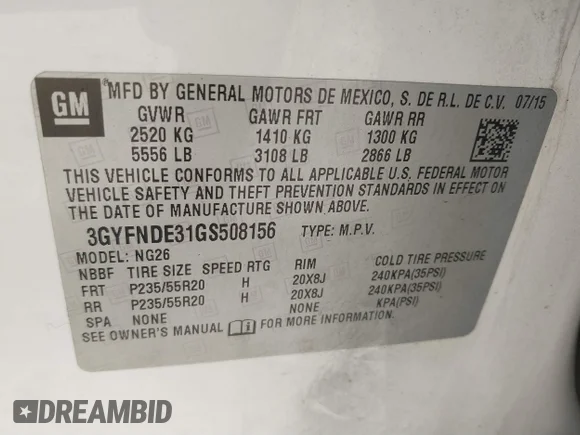 ✅ 2016 Cadillac SRX Premium Collection • VIN: 3GYFNDE31GS508156 • Lot: 41790138. Wystawiony na IAAI z przebiegiem 177 570 mil. Bezpłatny archiwum sprzedaży aukcyjnych z USA i szczegółowy raport historii pojazdu na DreamBid. Zdjęcie 9.