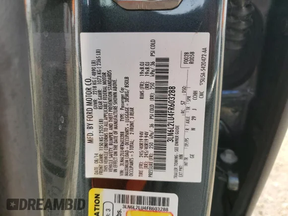 ✅ 2015 Lincoln MKZ Hybrid • VIN: 3LN6L2LU4FR603288 • Lot: 75672684. Wystawiony na Copart z przebiegiem 135 597 mil. Bezpłatny archiwum sprzedaży aukcyjnych z USA i szczegółowy raport historii pojazdu na DreamBid. Zdjęcie 13.