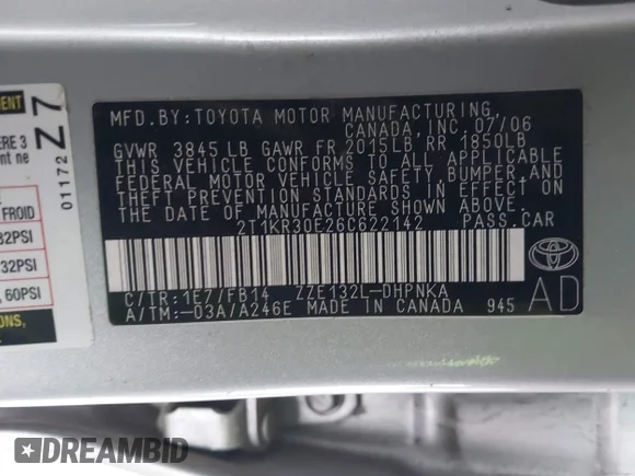 ✅ 2006 Toyota Matrix XR • VIN: 2T1KR30E26C622142 • Лот: 44875481. Опубліковано раніше на IAAI з пробігом 281 563 миль. Безкоштовний доступ до архіву аукціонних продажів зі США та докладний звіт про історію автомобіля на DreamBid. Зображення 9.