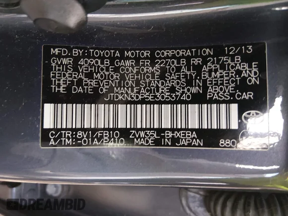 ✅ 2014 Toyota Prius Advanced • VIN: JTDKN3DP5E3053740 • Lot: 44425093. Wystawiony na IAAI z przebiegiem 156 852 mil. Bezpłatny archiwum sprzedaży aukcyjnych z USA i szczegółowy raport historii pojazdu na DreamBid. Zdjęcie 9.