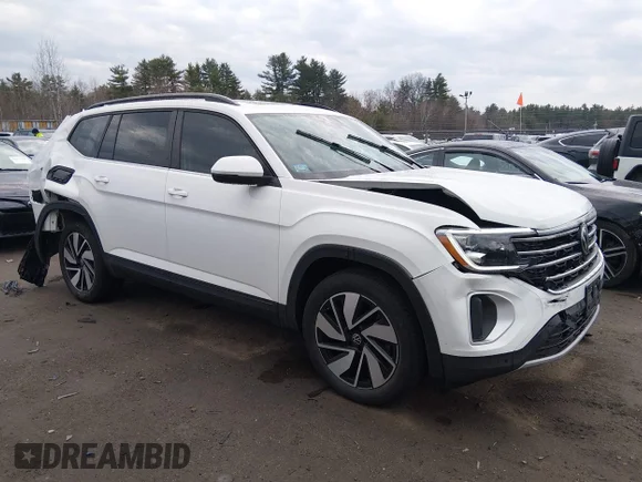 ✅ 2024 Volkswagen Atlas SE • VIN: 1V2KR2CA8RC591039 • Лот: 44681995. Опубликован ранее на IAAI с пробегом 20 503 миль. Бесплатный доступ к архиву аукционных продаж из США и подробный отчёт об истории автомобиля на DreamBid. Изображение 1.