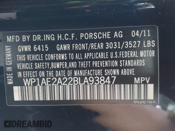 ✅ 2011 Porsche Cayenne S Hybrid • VIN: WP1AE2A22BLA93847 • Lot: 42507754. Wystawiony na IAAI z przebiegiem Nie podano. Bezpłatny archiwum sprzedaży aukcyjnych z USA i szczegółowy raport historii pojazdu na DreamBid. Zdjęcie 9.