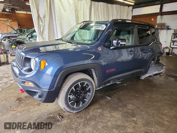 ✅ 2023 Jeep Renegade Trailhawk • VIN: ZACNJDC12PPP63783 • Lot: 58969716. Wystawiony na Copart z przebiegiem 17 327 mil. Bezpłatny archiwum sprzedaży aukcyjnych z USA i szczegółowy raport historii pojazdu na DreamBid. Zdjęcie 1.