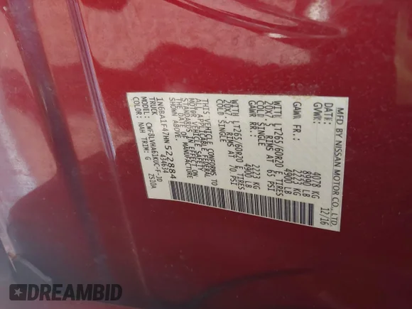 ✅ 2017 Nissan Titan Pro-4X • VIN: 1N6BA1F47HN522884 • Lot: 43248168. Wystawiony na IAAI z przebiegiem 91 566 mil. Bezpłatny archiwum sprzedaży aukcyjnych z USA i szczegółowy raport historii pojazdu na DreamBid. Zdjęcie 9.