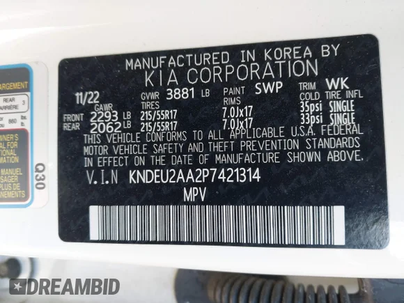 ✅ 2023 Kia Seltos S • VIN: KNDEU2AA2P7421314 • Лот: 43660759. Опубліковано раніше на IAAI з пробігом Не вказано. Безкоштовний доступ до архіву аукціонних продажів зі США та докладний звіт про історію автомобіля на DreamBid. Зображення 9.