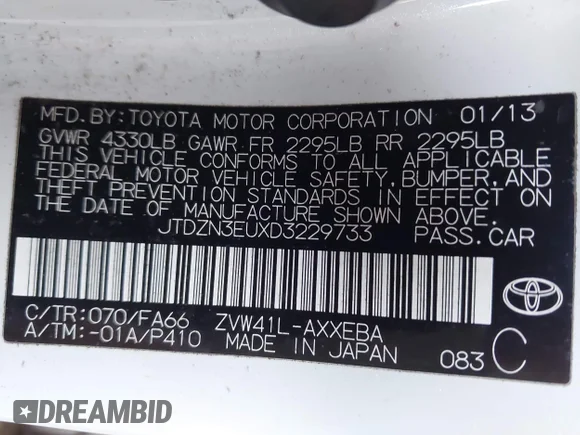 ✅ 2013 Toyota Prius Three • VIN: JTDZN3EUXD3229733 • Lot: 45217052. Wystawiony na IAAI z przebiegiem 174 732 mil. Bezpłatny archiwum sprzedaży aukcyjnych z USA i szczegółowy raport historii pojazdu na DreamBid. Zdjęcie 9.