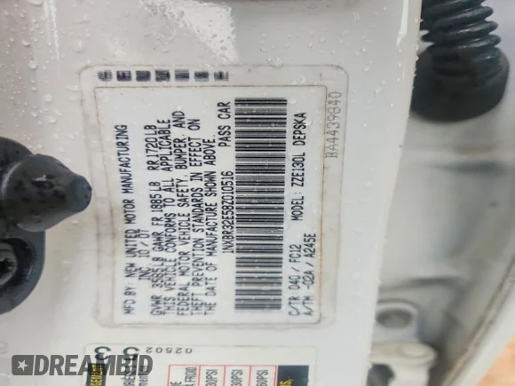 ✅ 2008 Toyota Corolla LE • VIN: 1NXBR32E58Z010516 • Лот: 55174096. Опубликован ранее на Copart с пробегом 178 168 миль. Бесплатный доступ к архиву аукционных продаж из США и подробный отчёт об истории автомобиля на DreamBid. Изображение 12.