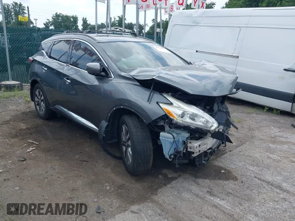 ✅ 2017 Nissan Murano SV • VIN: 5N1AZ2MHXHN107024 • Lot: 42779727. Wystawiony na IAAI z przebiegiem 122 592 mil. Bezpłatny archiwum sprzedaży aukcyjnych z USA i szczegółowy raport historii pojazdu na DreamBid. Zdjęcie 1.