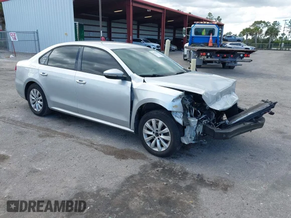 ✅ 2012 Volkswagen Passat S • VIN: 1VWAH7A30CC019243 • Lot: 44206064. Listed on IAAI with 242,463 mi. Free auction sales archive from the USA and detailed vehicle history report at DreamBid. Image 1.