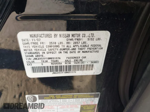✅ 2008 Infiniti M • VIN: JNKAY01F18M651074 • Lot: 43704975. Wystawiony na IAAI z przebiegiem 187 467 mil. Bezpłatny archiwum sprzedaży aukcyjnych z USA i szczegółowy raport historii pojazdu na DreamBid. Zdjęcie 9.