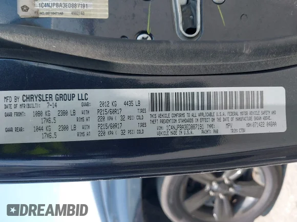 ✅ 2014 Jeep Patriot Sport • VIN: 1C4NJPBA3ED887191 • Лот: 45139012. Опубликован ранее на IAAI с пробегом 215 933 миль. Бесплатный доступ к архиву аукционных продаж из США и подробный отчёт об истории автомобиля на DreamBid. Изображение 9.