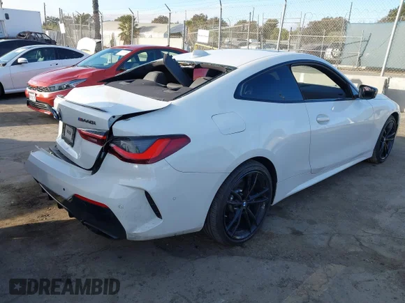 ✅ 2021 BMW 4 Series M440i xDrive • VIN: WBA13AR09MCF64044 • Lot: 41391508. Wystawiony na IAAI z przebiegiem 29 007 mil. Bezpłatny archiwum sprzedaży aukcyjnych z USA i szczegółowy raport historii pojazdu na DreamBid. Zdjęcie 4.