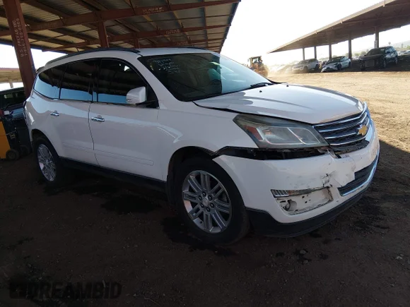 ✅ 2015 Chevrolet Traverse LT • VIN: 1GNKRGKD7FJ321860 • Lot: 45294298. Listed on IAAI with 131,740 mi. Free auction sales archive from the USA and detailed vehicle history report at DreamBid. Image 1.