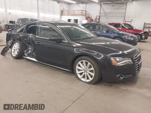✅ 2012 Audi A8 • VIN: WAUAVAFD3CN009835 • Lot: 41816293. Listed on IAAI with Not provided. Free auction sales archive from the USA and detailed vehicle history report at DreamBid. Image 1.