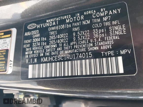 ✅ 2024 Genesis GV80 • VIN: KMUHCESC1RU174015 • Lot: 42275847. Listed on IAAI with 8,505 mi. Free auction sales archive from the USA and detailed vehicle history report at DreamBid. Image 9.