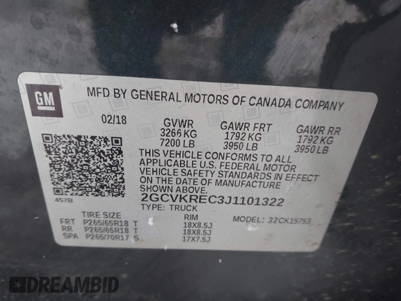 ✅ 2018 Chevrolet Silverado 1500 LT • VIN: 2GCVKREC3J1101322 • Lot: 44305468. Wystawiony na IAAI z przebiegiem 134 188 mil. Bezpłatny archiwum sprzedaży aukcyjnych z USA i szczegółowy raport historii pojazdu na DreamBid. Zdjęcie 9.