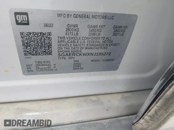 ✅ 2022 Buick Enclave Premium • VIN: 5GAERCKWXNJ185272 • Лот: 45132485. Опубліковано раніше на IAAI з пробігом 118 253 миль. Безкоштовний доступ до архіву аукціонних продажів зі США та докладний звіт про історію автомобіля на DreamBid. Зображення 9.