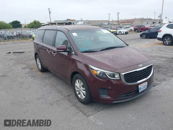 ✅ 2016 Kia Sedona LX • VIN: KNDMB5C14G6095196 • Lot: 42293890. Wystawiony na IAAI z przebiegiem 88 439 mil. Bezpłatny archiwum sprzedaży aukcyjnych z USA i szczegółowy raport historii pojazdu na DreamBid. Zdjęcie 1.