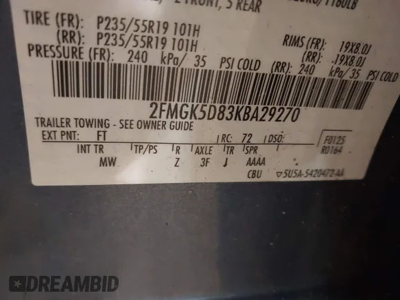 ✅ 2019 Ford Flex Limited • VIN: 2FMGK5D83KBA29270 • Лот: 41610692. Опубліковано раніше на IAAI з пробігом 28 625 миль. Безкоштовний доступ до архіву аукціонних продажів зі США та докладний звіт про історію автомобіля на DreamBid. Зображення 9.