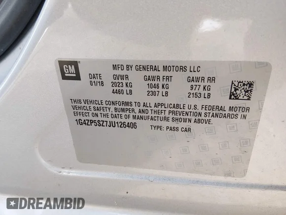 ✅ 2018 Buick LaCrosse Essence • VIN: 1G4ZP5SZ7JU126406 • Lot: 44689806. Wystawiony na IAAI z przebiegiem 100 456 mil. Bezpłatny archiwum sprzedaży aukcyjnych z USA i szczegółowy raport historii pojazdu na DreamBid. Zdjęcie 9.