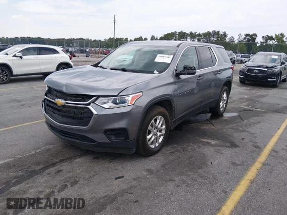 ✅ 2020 Chevrolet Traverse LS • VIN: 1GNERFKWXLJ302465 • Lot: 45087988. Listed on IAAI with 107,032 mi. Free auction sales archive from the USA and detailed vehicle history report at DreamBid. Image 2.