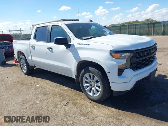 ✅ 2023 Chevrolet Silverado 1500 Custom • VIN: 3GCPDBEK8PG101432 • Lot: 43228171. Listed on IAAI with 129,642 mi. Free auction sales archive from the USA and detailed vehicle history report at DreamBid. Image 1.