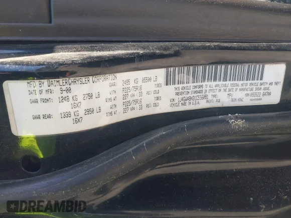 ✅ 2001 Jeep Grand Cherokee Laredo • VIN: 1J4GW48N31C556091 • Lot: 43275756. Wystawiony na IAAI z przebiegiem 203 014 mil. Bezpłatny archiwum sprzedaży aukcyjnych z USA i szczegółowy raport historii pojazdu na DreamBid. Zdjęcie 9.
