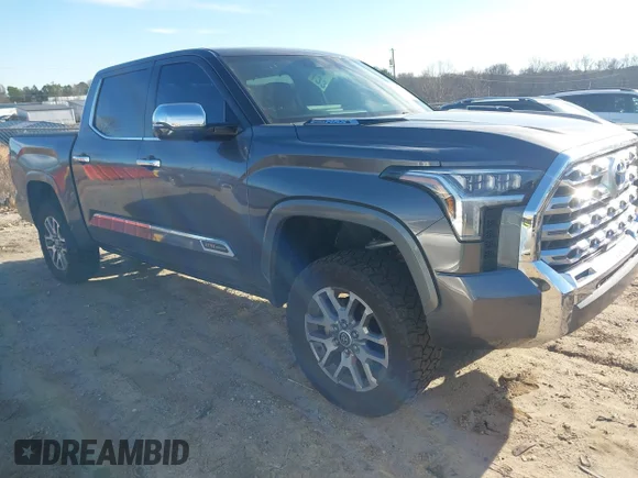 ✅ 2024 Toyota Tundra 1794 Edition • VIN: 5TFMC5DB0RX077490 • Lot: 44079768. Listed on IAAI with 31,795 mi. Free auction sales archive from the USA and detailed vehicle history report at DreamBid. Image 1.